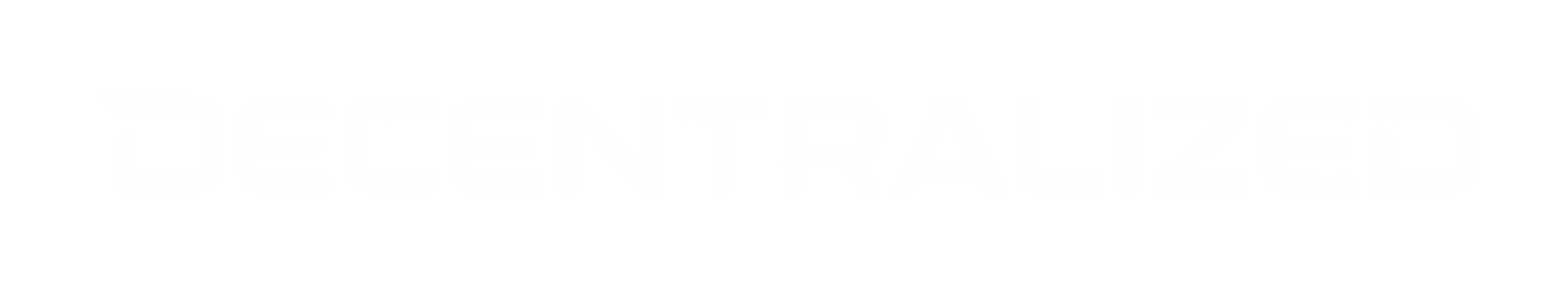 Decentralized en letras blancas