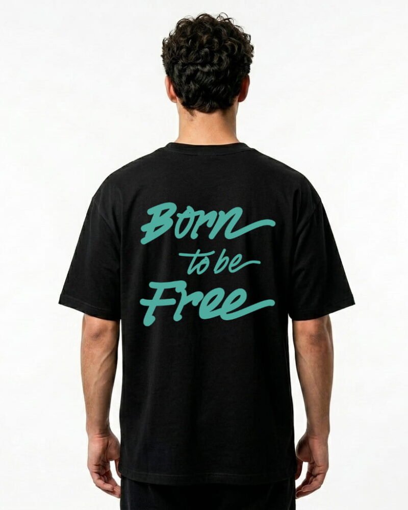 chico con camiseta born to be free de espaldas