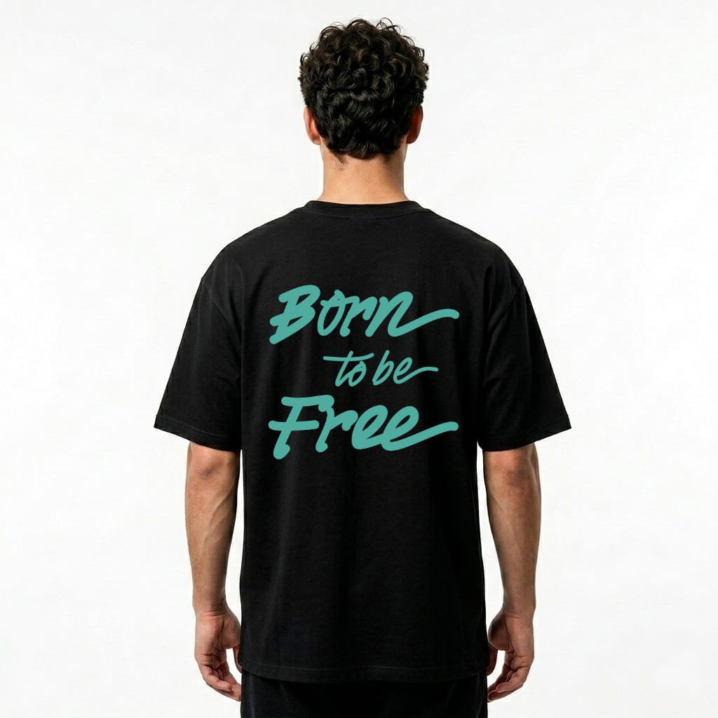 chico con camiseta born to be free de espaldas